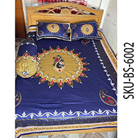 Royal Blue Premium Cotton Bed Sheet Set With