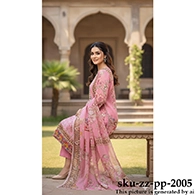 Zamzam Premium Plus Quality  Charm Pink Tree Lawn Collection – Three Piece Set