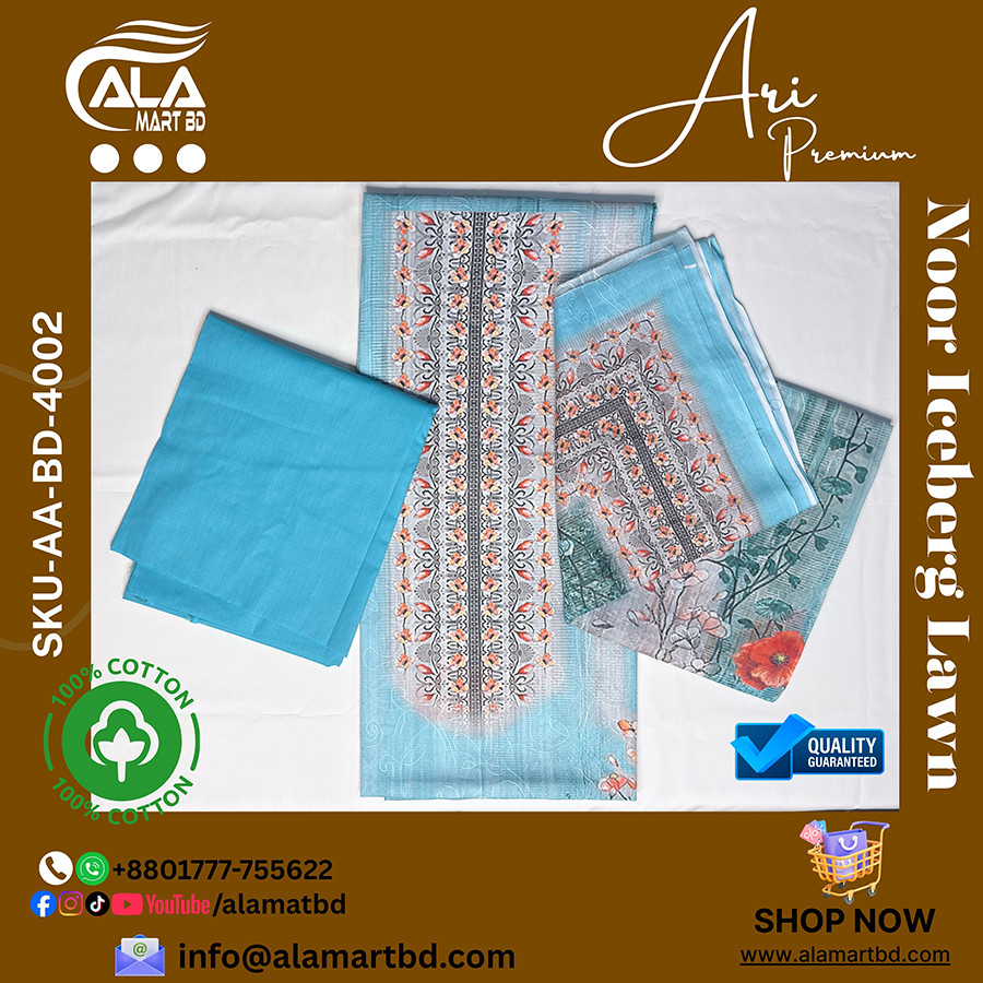 ARI Premium Quality Three PCS – Noor Iceberg Lawn
