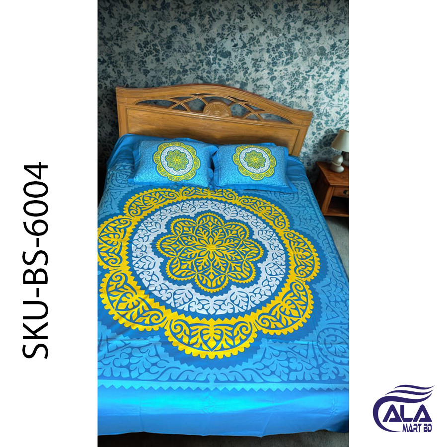 Picton Blue  Cotton Bed Sheet Set